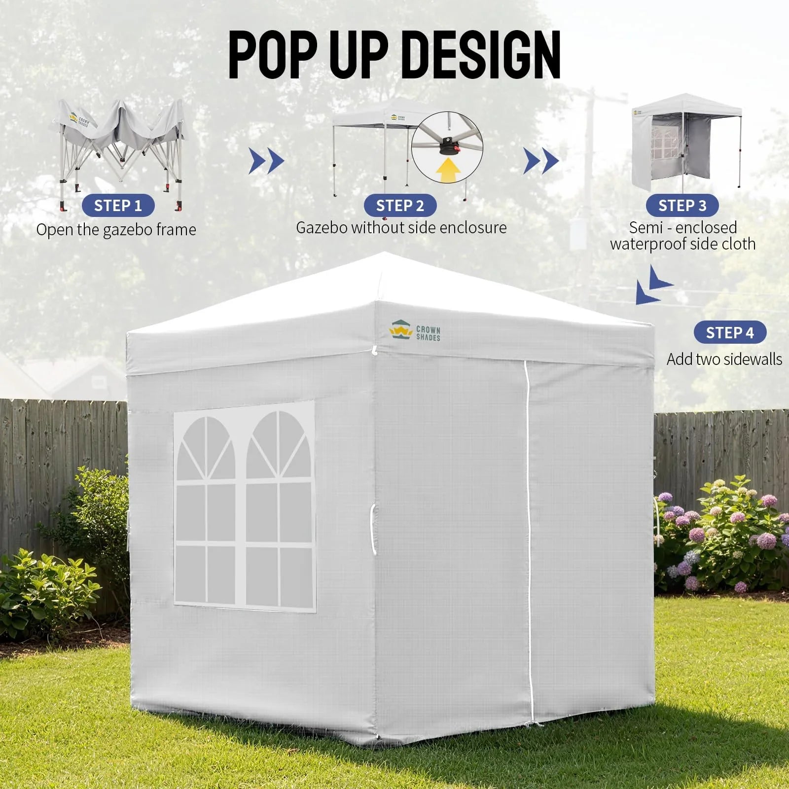 ArdenShade 2 x2m Pop Up Gazebo with 4 Sidewalls