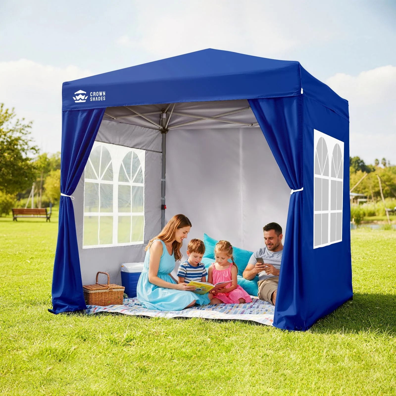 Heavy-Duty Pop-Up Canopy Shelter – 2m x 2m with Side Panels