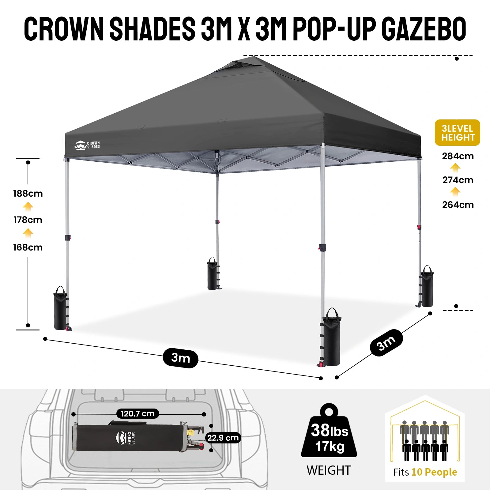 CenterLOK® Pop Up Gazebo - One Push Instant