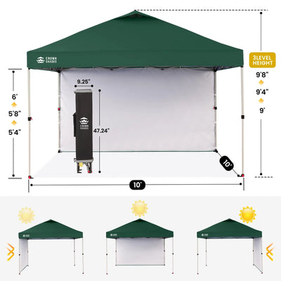 3m x 3m Pop Up Gazebo with Sidewall – One Push Waterproof Canopy