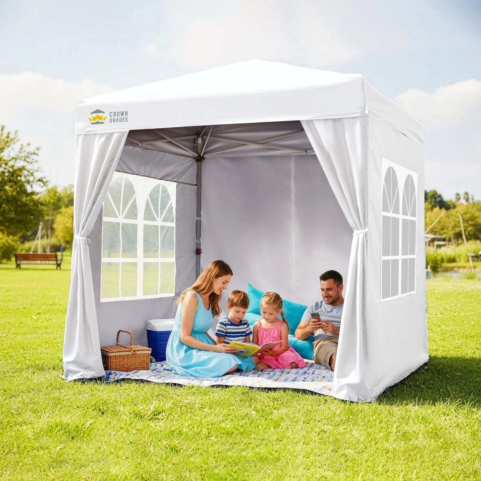 Heavy-Duty Pop-Up Canopy Shelter – 2m x 2m with Side Panels