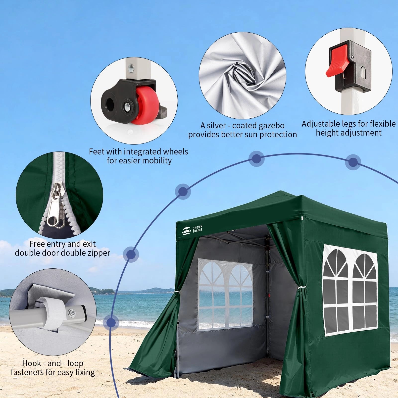 Heavy-Duty Pop-Up Canopy Shelter – 2m x 2m with Side Panels