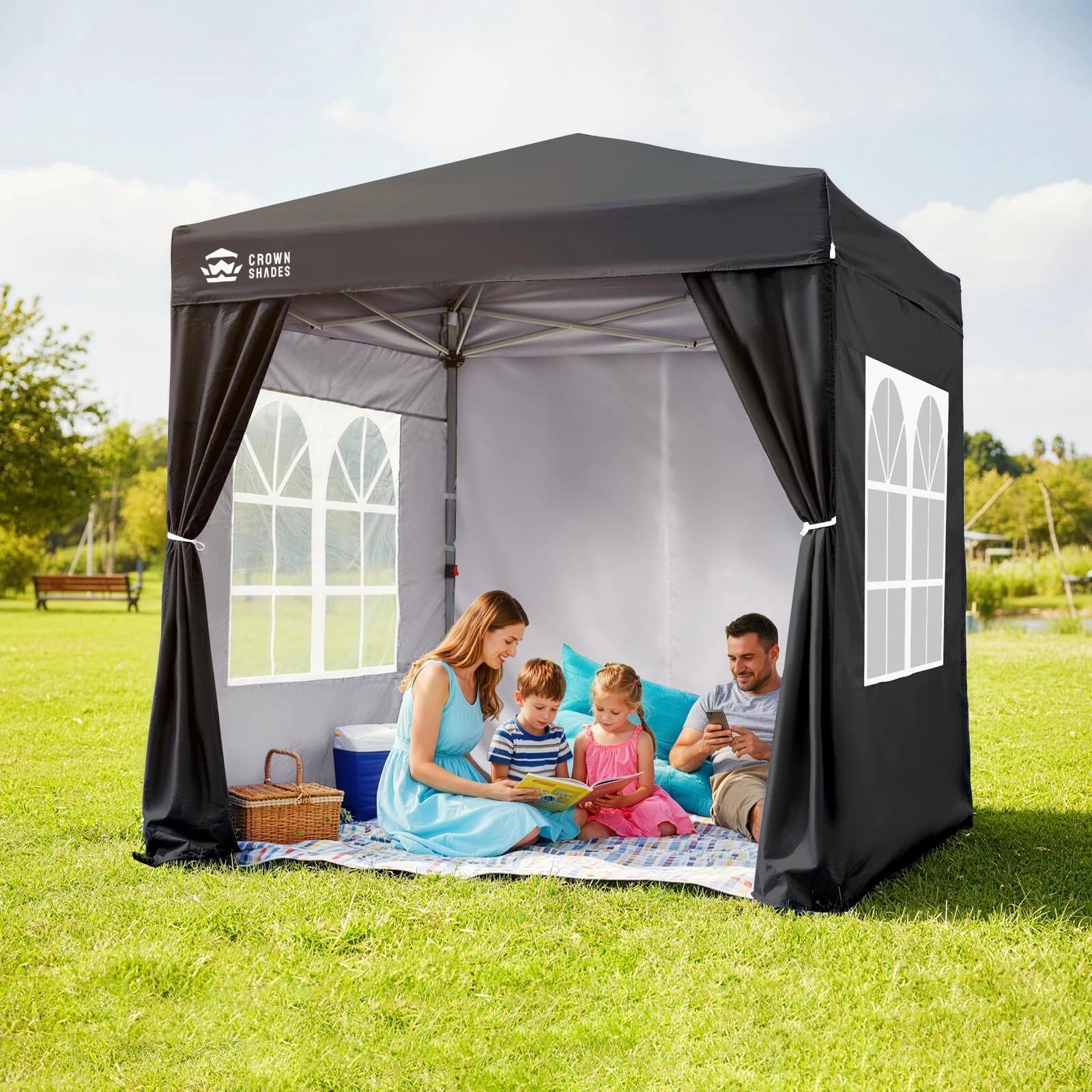 Heavy-Duty Pop-Up Canopy Shelter – 2m x 2m with Side Panels