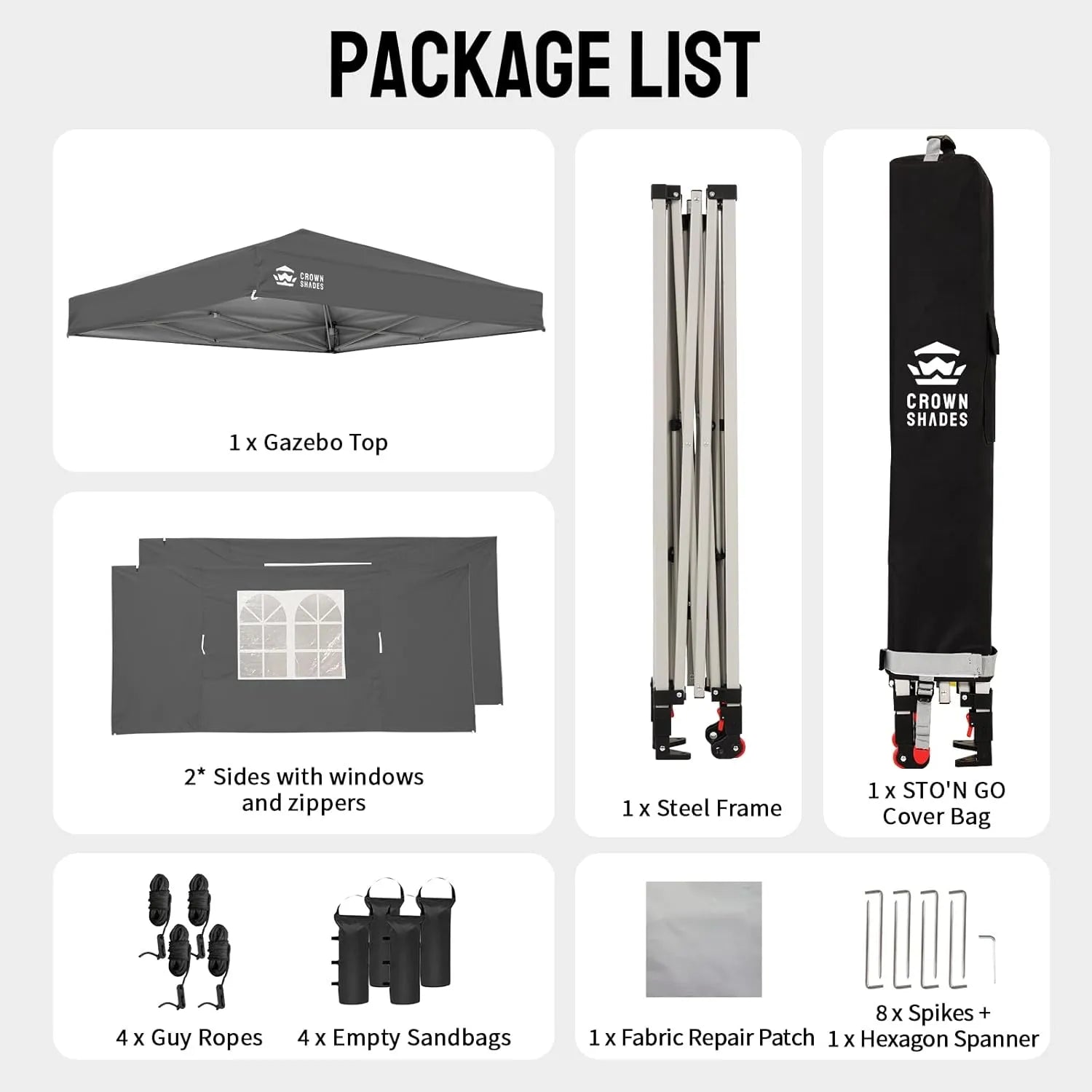 Heavy-Duty Pop-Up Canopy Shelter – 2m x 2m with Side Panels