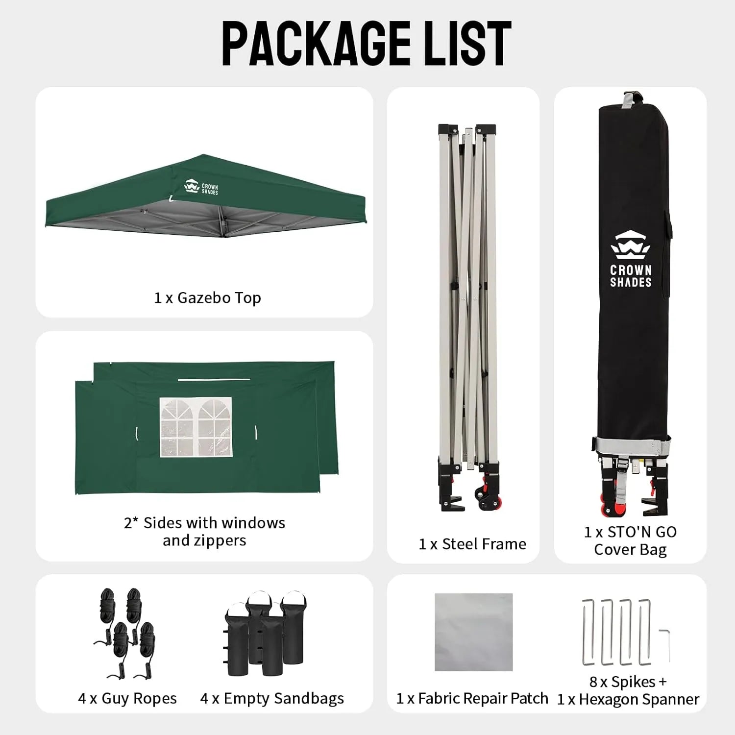 Heavy-Duty Pop-Up Canopy Shelter – 2m x 2m with Side Panels