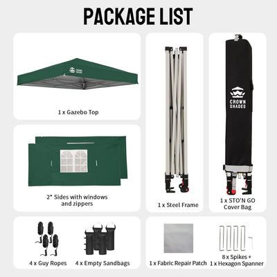 Heavy-Duty Pop-Up Canopy Shelter – 2m x 2m with Side Panels