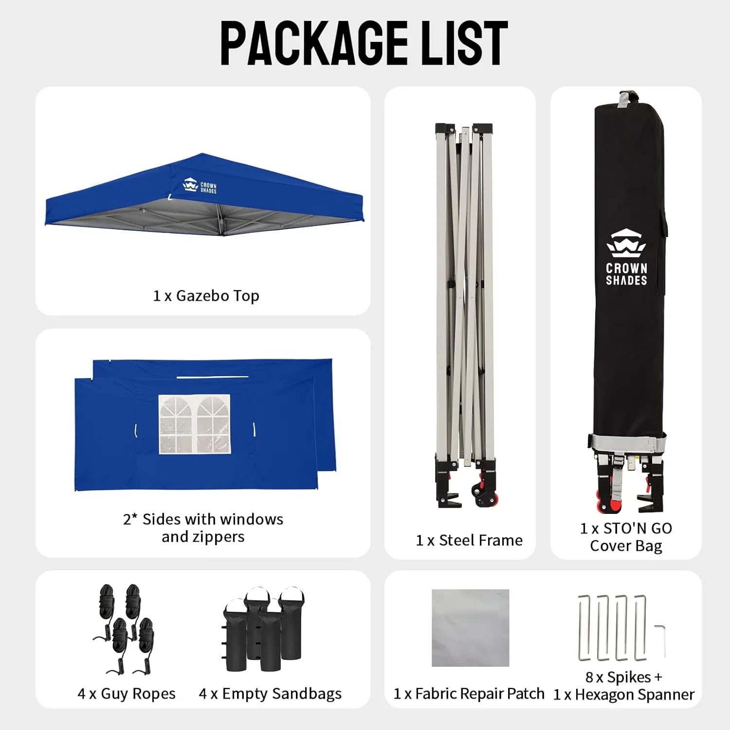 Heavy-Duty Pop-Up Canopy Shelter – 2m x 2m with Side Panels
