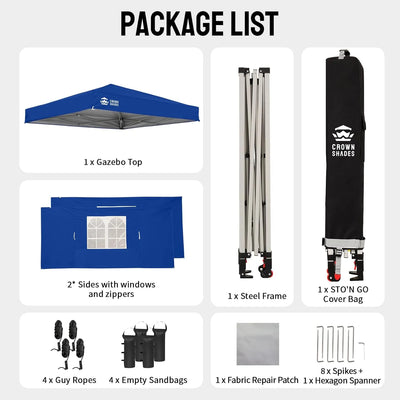 Heavy-Duty Pop-Up Canopy Shelter – 2m x 2m with Side Panels