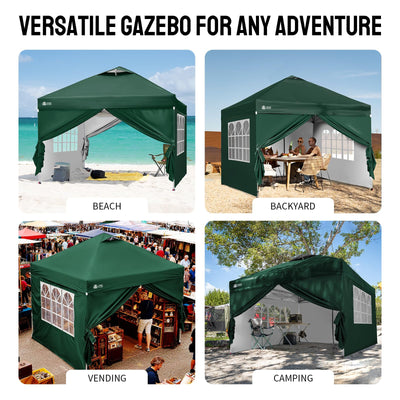 Pop Up Gazebo with 4 Sidewalls - One Push CenterLOK® Instant Setup