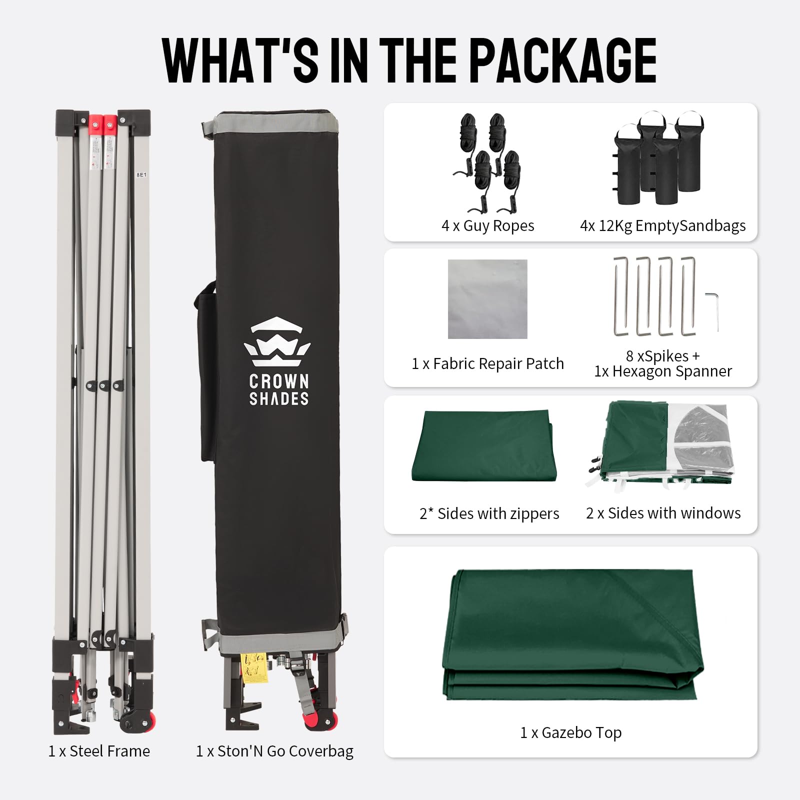 Pop Up Gazebo with 4 Sidewalls - One Push CenterLOK® Instant Setup