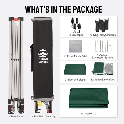 Pop Up Gazebo with 4 Sidewalls - One Push CenterLOK® Instant Setup